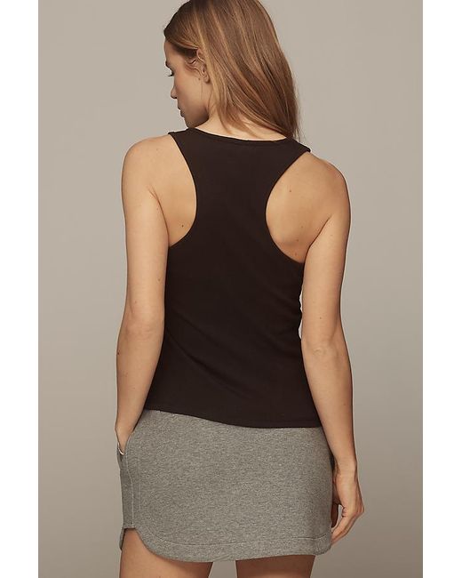 Daily Practice Brown Cotton Knit Tank Top
