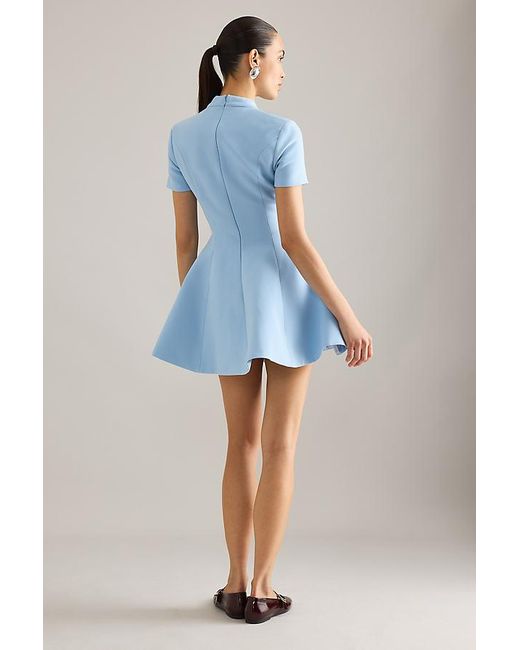 Bardot Blue Zephyra High-Neck Hourglass Mini Dress