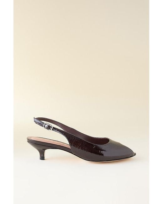 Vicenza Natural Peep-Toe Slingback Heels