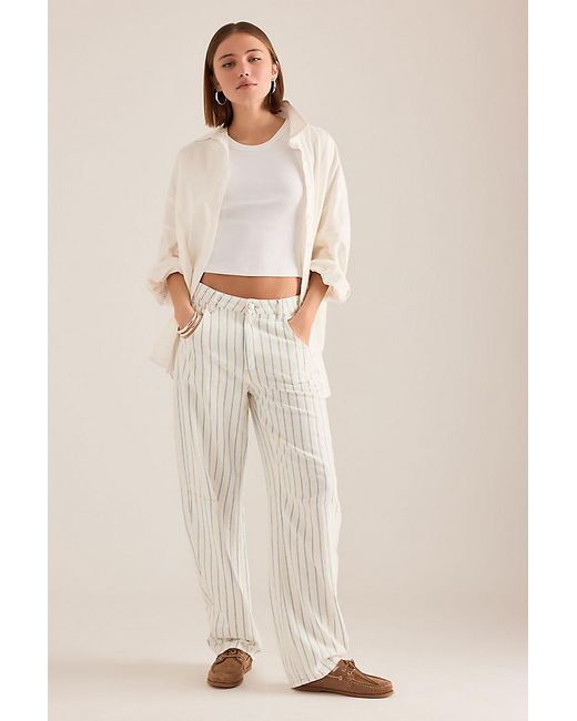 seventy + mochi Natural Nina Stripe Relaxed Jeans