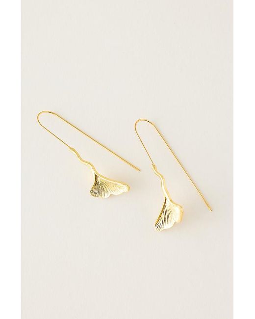 By Anthropologie Natural Ginkgo Drop Earrings