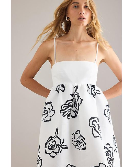 Maeve Black Sleeveless Square-Neck Babydoll Mini Dress