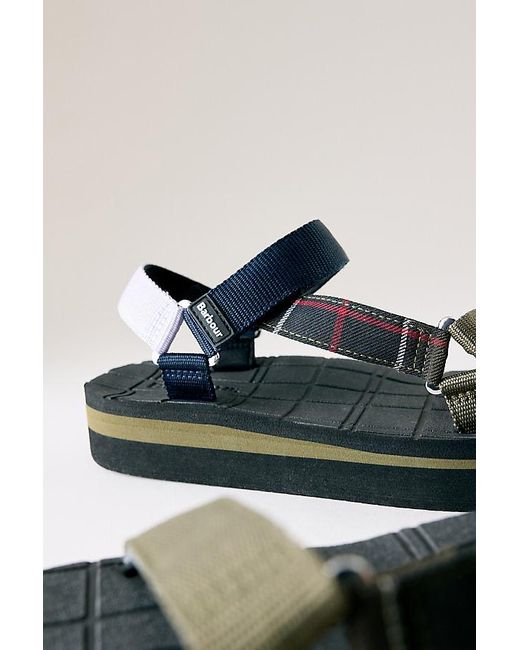 Barbour Black Mila Platform Sandals