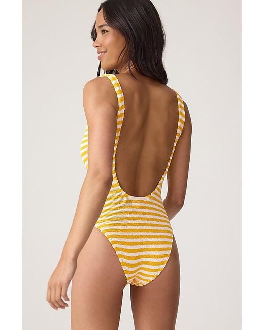 Bondeye Orange Mara Scoop Stripe One-Piece Swimsuit