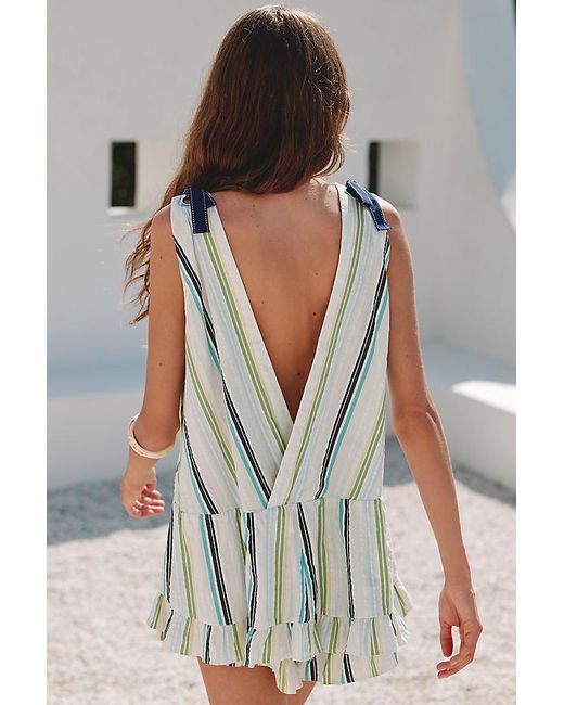 Celandine Gray Cotton V-Neck Flouncy Playsuit