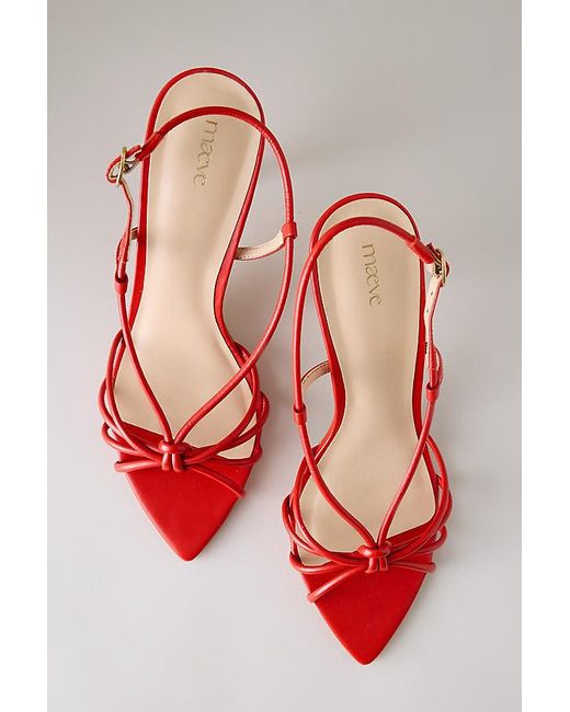 Maeve Red Pointed Toe Strappy Heels
