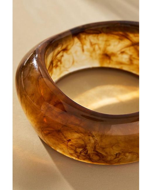 By Anthropologie Brown Chunky Resin Bangle Bracelet