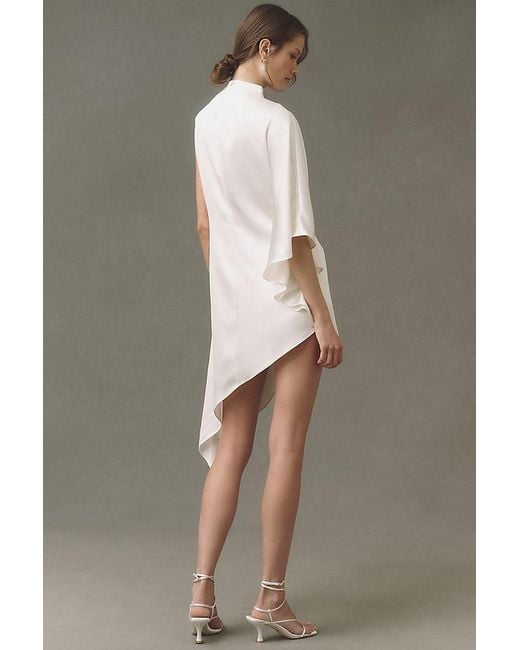 Mare Mare Gray Satin Asymmetrical Mini Dress