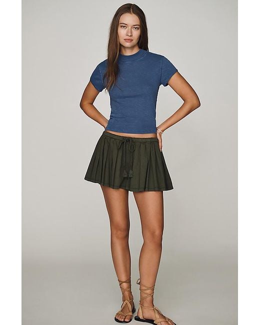 Pilcro Blue Cyris Cotton Modal Turtleneck T-Shirt