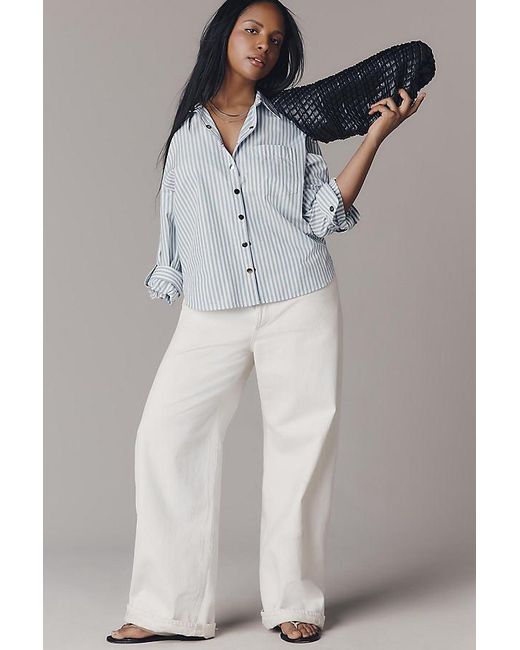 Maeve Blue The Shrunken Bennet Buttondown Shirt By
