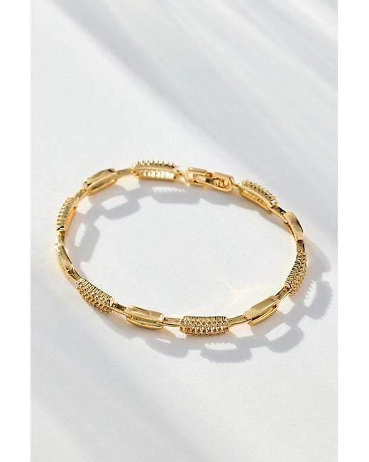 By Anthropologie Metallic Paperclip Tennis Bracelet