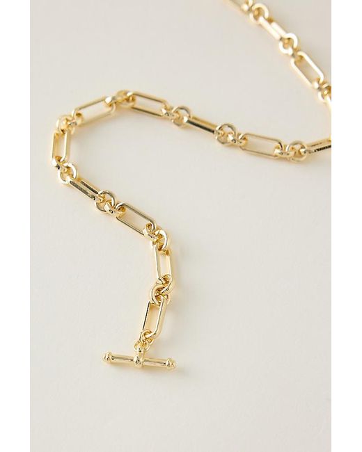 Anthropologie Metallic Chunky Chain T-Bar Necklace