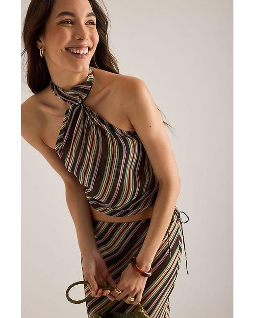 Wild Lovers Multicolor Sahara Stripe Halter Top