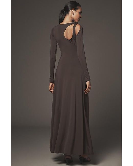 WeWoreWhat Black Long-Sleeve Cut-Out Maxi Dress
