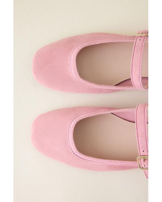 By Anthropologie Pink Suede Ballet Flats