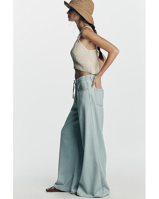 Pilcro Blue Polished Pull-On High-Rise Trouser Jeans