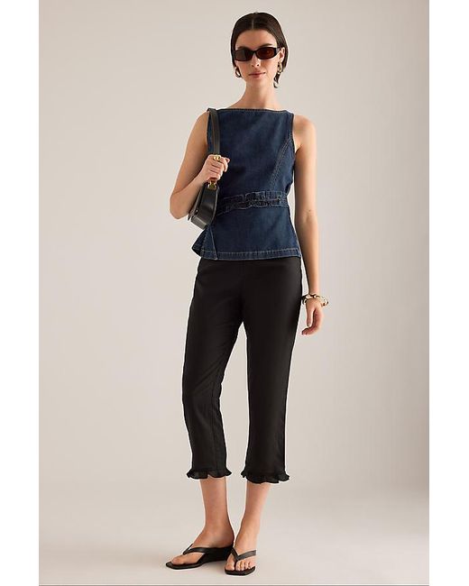 Kitri Blue Matra Capri Pants