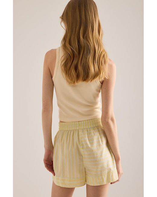 Chelsea Peers Natural Cotton Butter Stripe Shorts