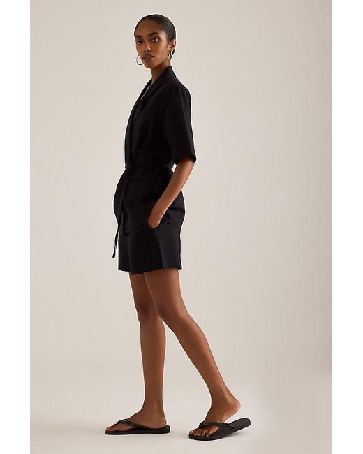 ALIGNE Black Sandra Linen-Blend Shorts
