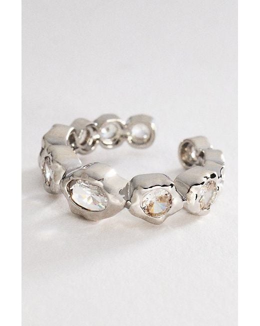 By Anthropologie Metallic Molten Crystal Ring