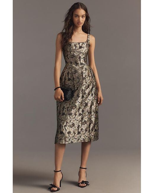 Maeve Sleeveless Square-Neck Fit & Flare Midi Dress in Brown | Lyst UK Maeve Sleeveless Square-Neck Fit & Flare Midi Dress in Brown | Lyst UK