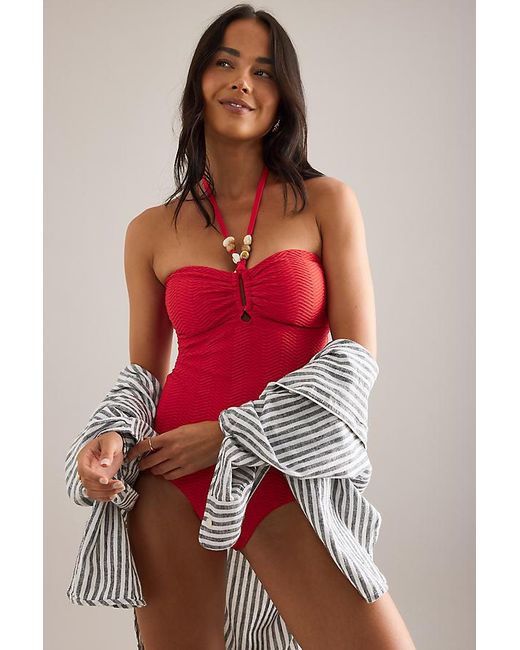 Sea Level Red Caracus Bandeau One-Piece Swimsuit