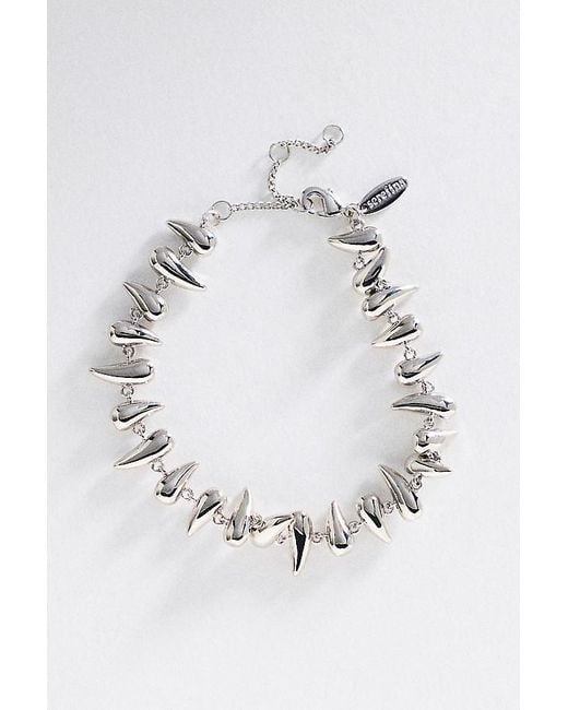 By Anthropologie White Molten Curve Bracelet