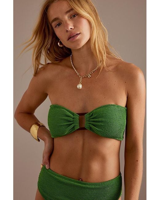 4th & Reckless Green Lulu Crinkle Bikini Top
