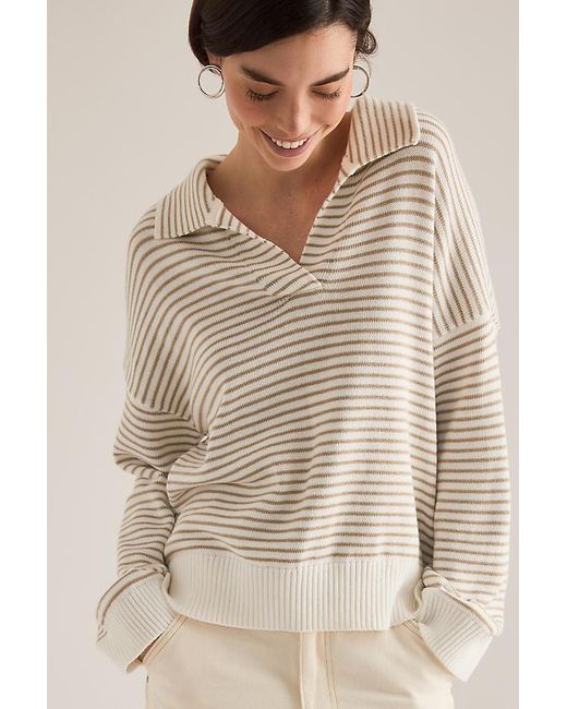 Barbour Natural Aylesby Stripe Collared Jumper