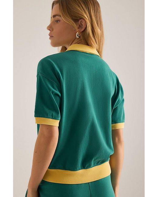 Champion Green Half-Zip Polo Top