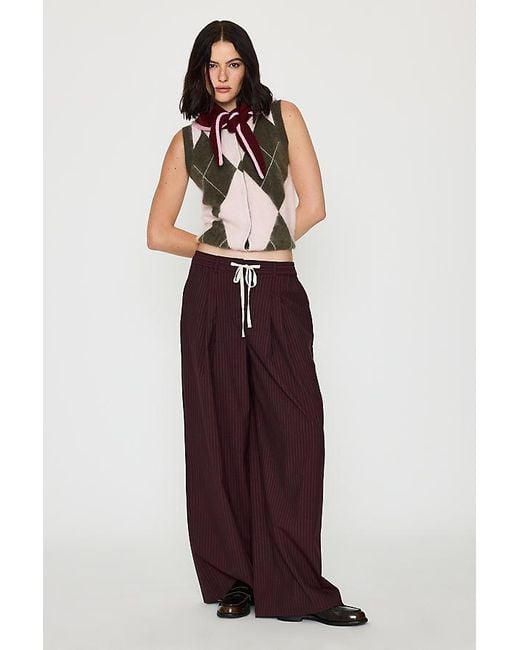 By Anthropologie Brown Small Tipped Knit Triangle Scarf