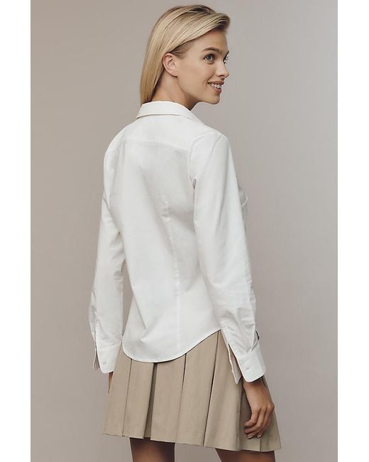 Maeve White The Gracelyn Slim Buttondown Shirt By