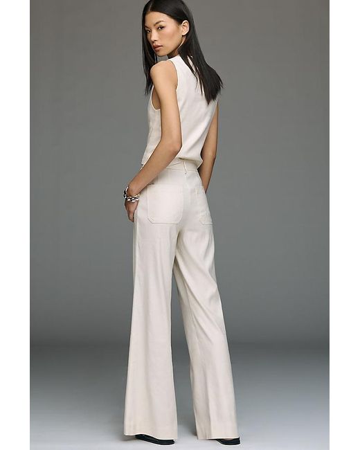 Maeve Gray Jude Linen-Blend Stretch Trousers