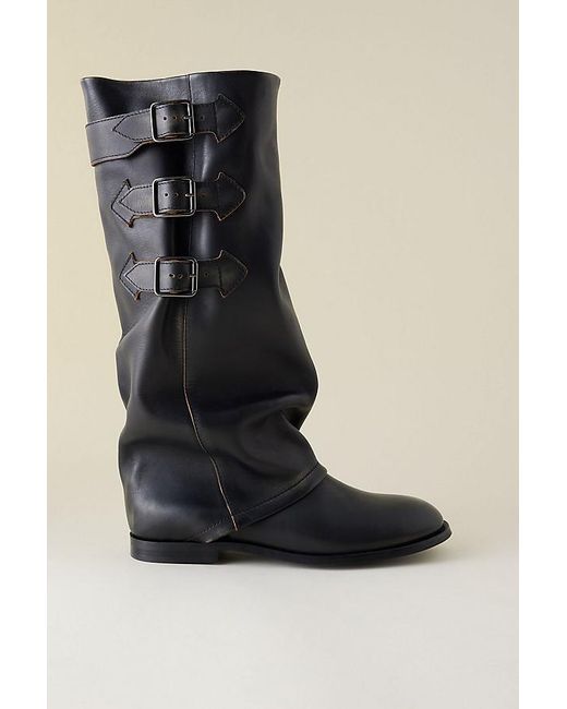 By Anthropologie Black Mika Moto Boots