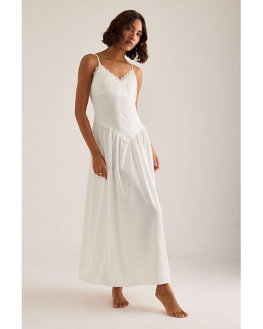 Meeka Natural Fleur Drop-Waist Maxi Slip Dress