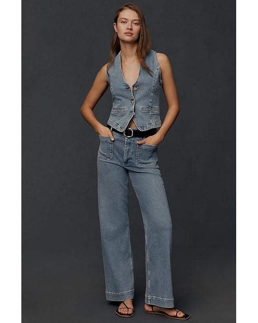 Maeve Black The Colette Full-Length Wide-Leg Jeans By