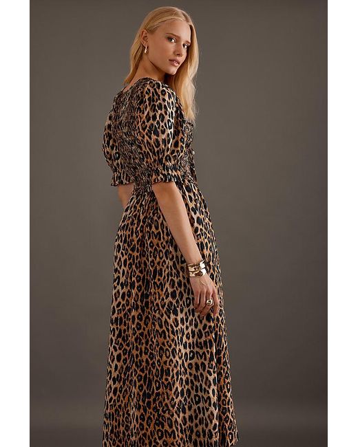 Damson Madder Brown Bluebelle Leopard Midi Dress