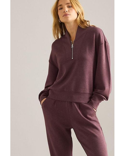 Varley Purple Davidson Half-Zip Sweatshirt