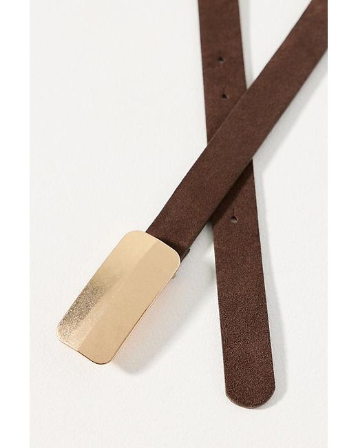 By Anthropologie Brown Rectangle Buckle Leather Belt