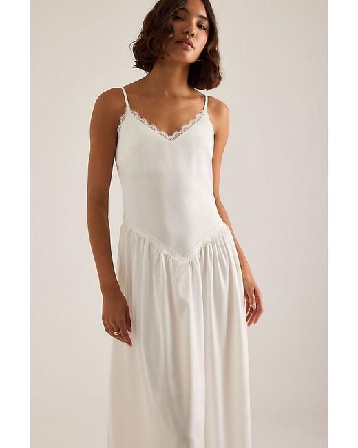 Meeka Natural Fleur Drop-Waist Maxi Slip Dress