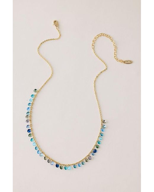 By Anthropologie Natural Glass Droplets Short Necklace