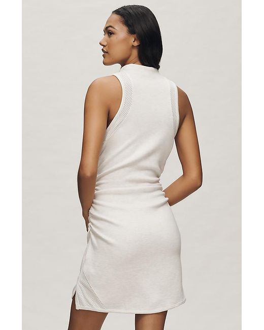 Daily Practice White Quarter-Zip Fitted Mini Dress
