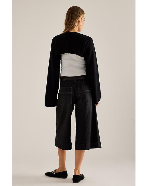 By Anthropologie Black Knit Shrug