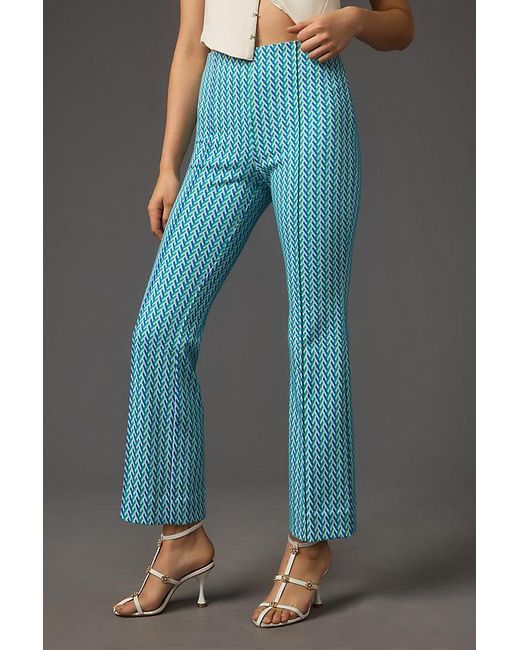 Maeve Gray Margot Kick Flare Cropped Trousers