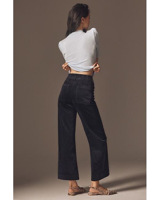 Maeve Black The Colette Crop Wide-Leg Trousers By Corduroy Scallop Pocket Edition