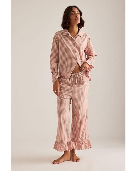 Meeka Brown Taylor Crinkle Cotton Long Pyjama Set
