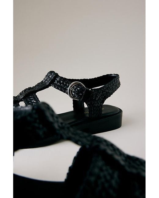 By Anthropologie Black Woven Fisherman Sandals