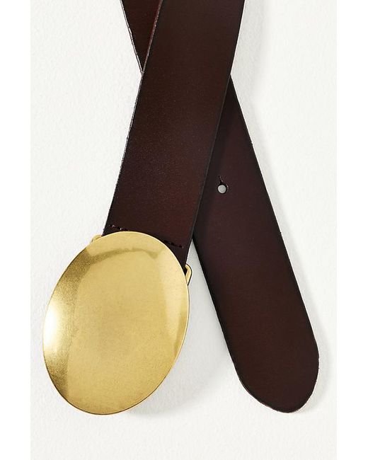By Anthropologie Black Oval Plaque Belt