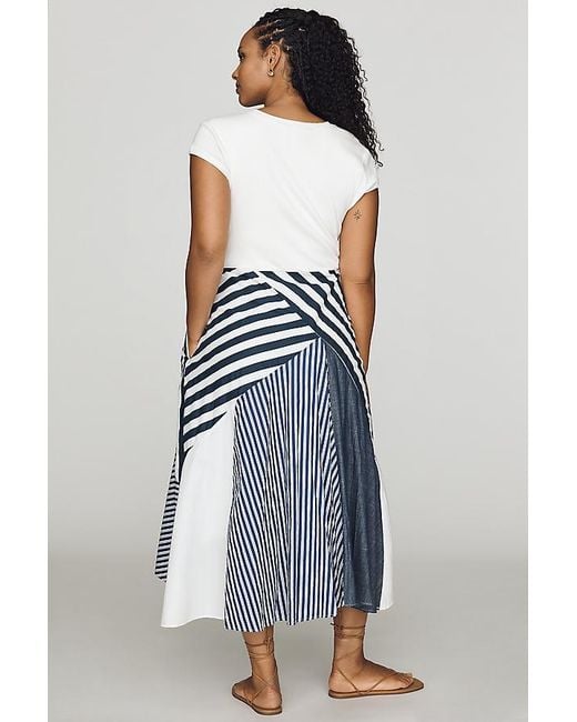 Maeve Multicolor Twofer Patchwork Midi Dress