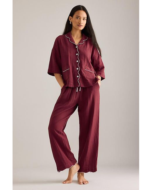 TBCo Red Cotton Long Pyjama Set